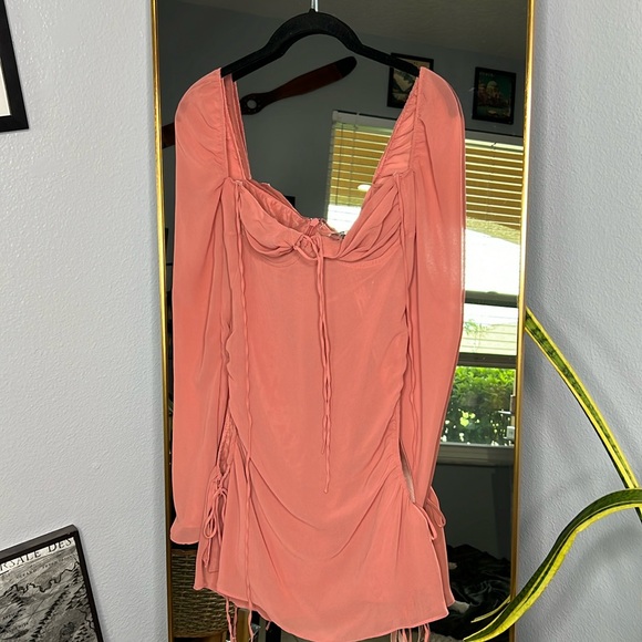 HOUSE OF CB 'Baby' Pink Chiffon Cutout Halter Mini Dress NWT - Picture 13 of 15
